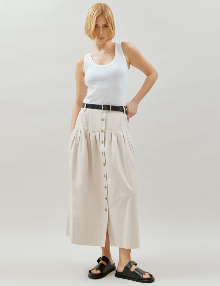 Cotton Rich Maxi A-Line Skirt 5 of 7