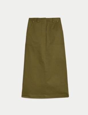 Cotton Rich Maxi Utility Skirt Image 2 of 6