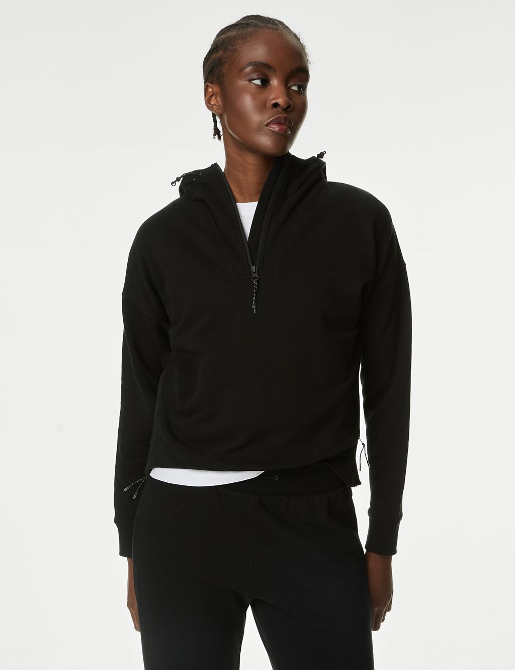 Cotton Rich Mesh Panel Relaxed Hoodie 6 of 7