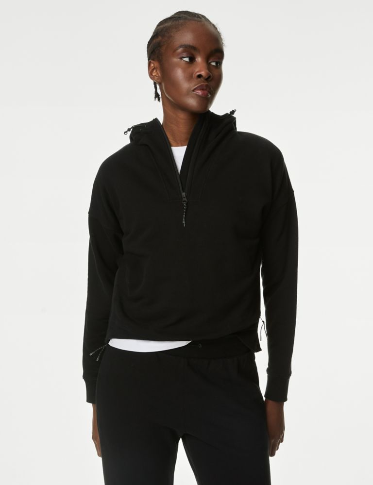 Cotton Rich Mesh Panel Relaxed Hoodie 4 of 7