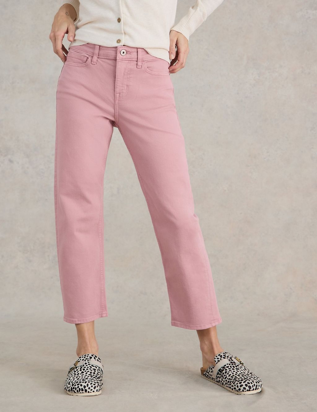Cotton Rich Mid Rise Straight Cropped Jeans 2 of 6