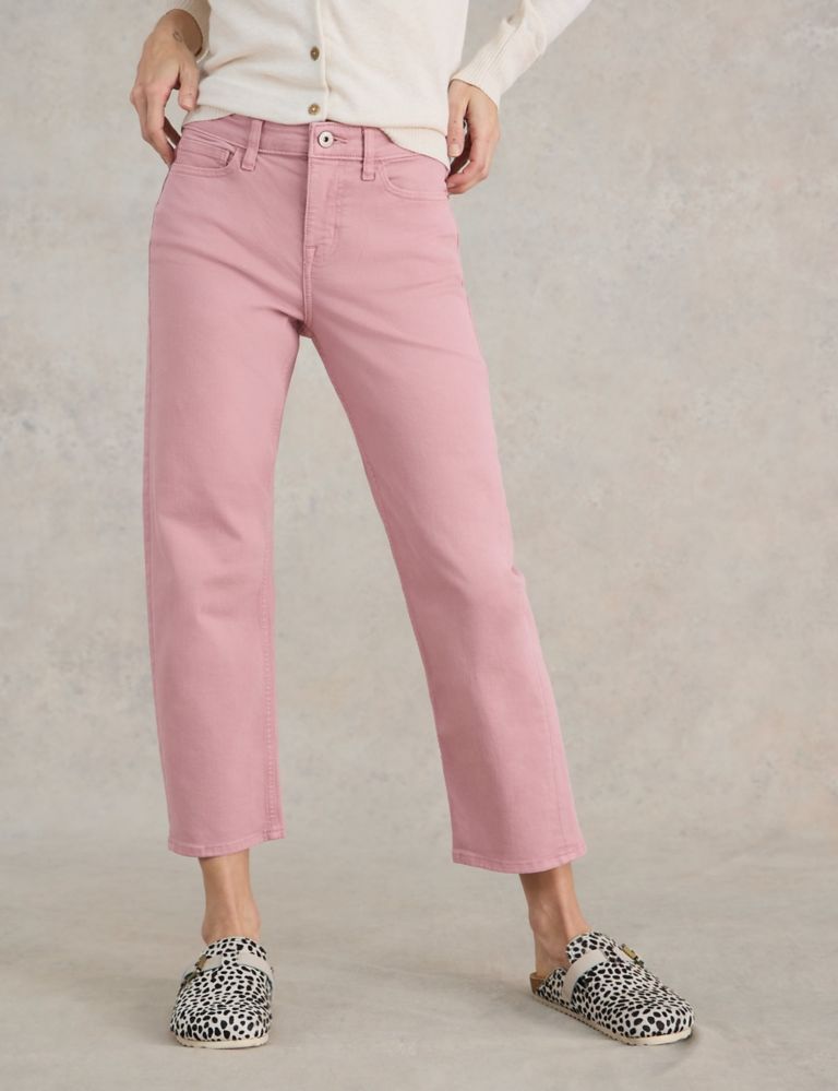 Cotton Rich Mid Rise Straight Cropped Jeans 3 of 6