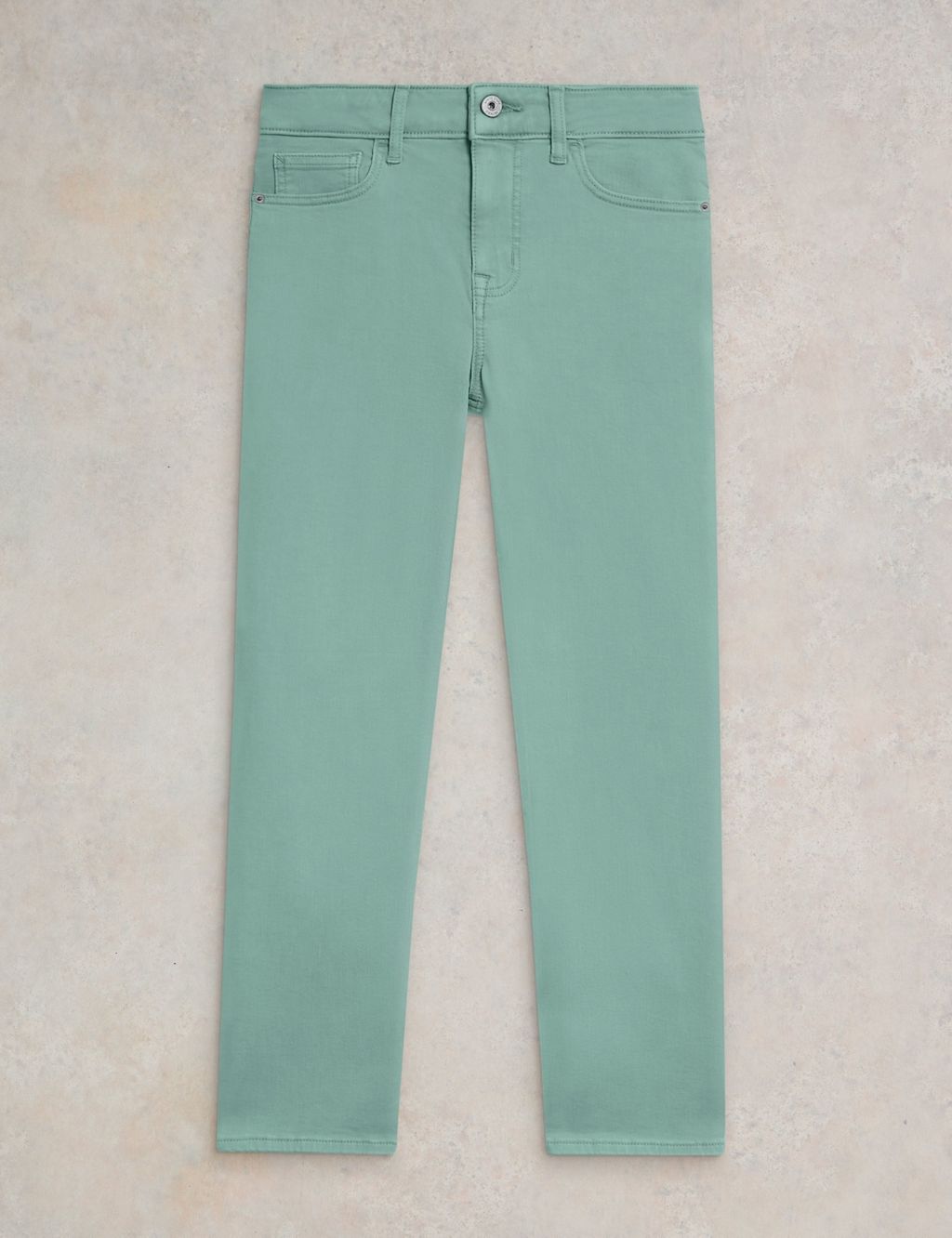 Cotton Rich Mid Rise Straight Cropped Jeans 1 of 6