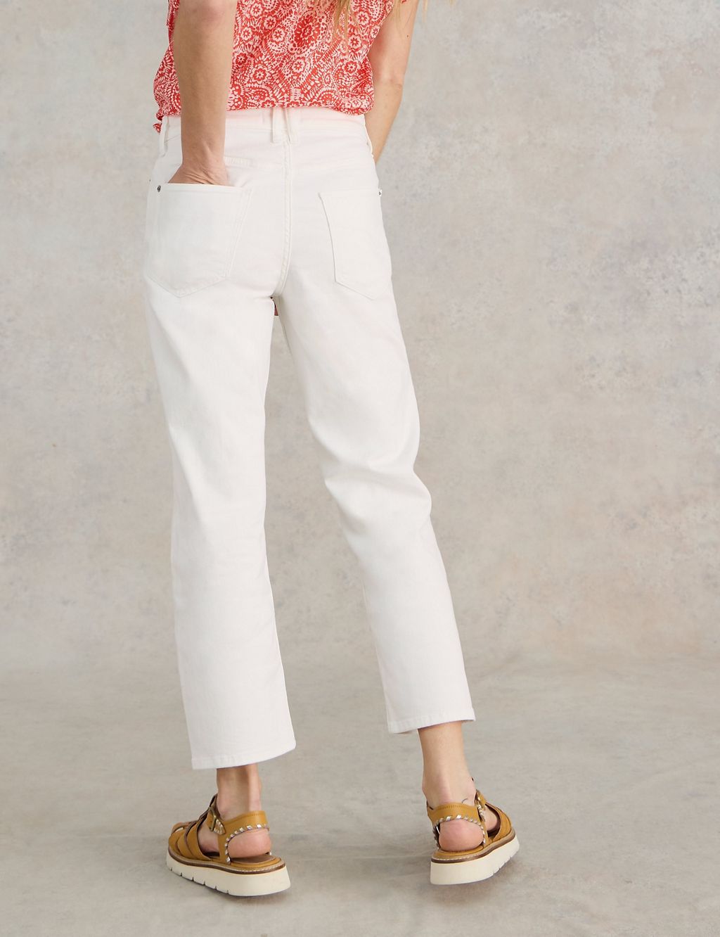 Cotton Rich Mid Rise Straight Cropped Jeans 5 of 6