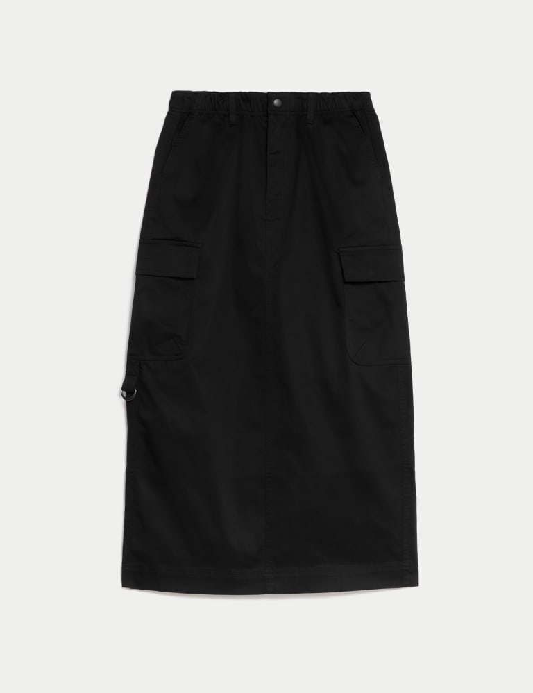 Cotton Rich Midi Utility Skirt 2 of 5