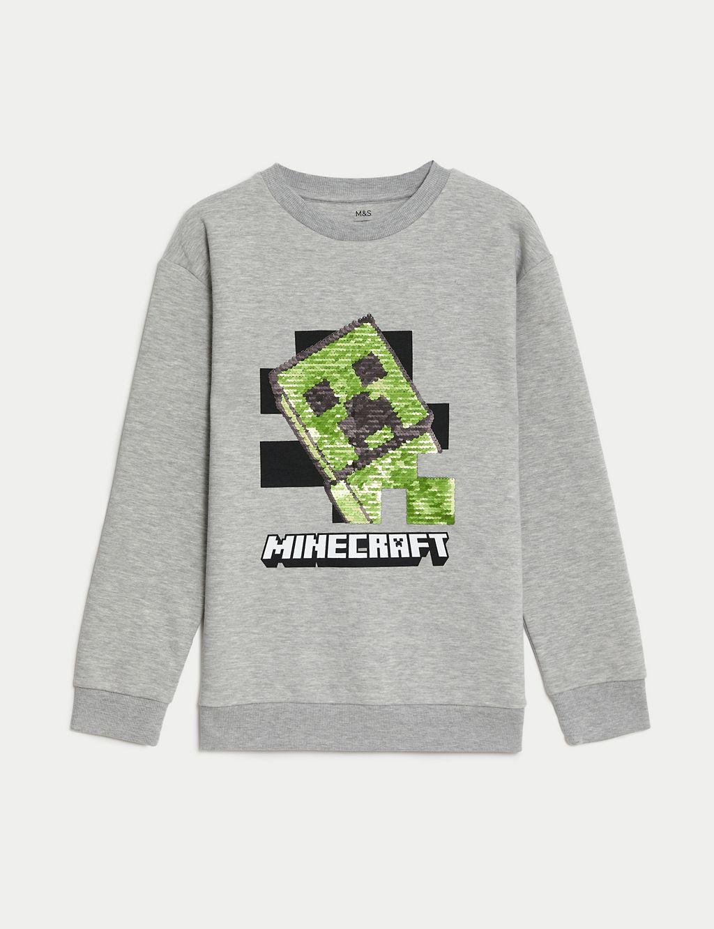 Cotton Rich Minecraft™ Sequin Sweatshirt (6-16 Yrs) 1 of 5