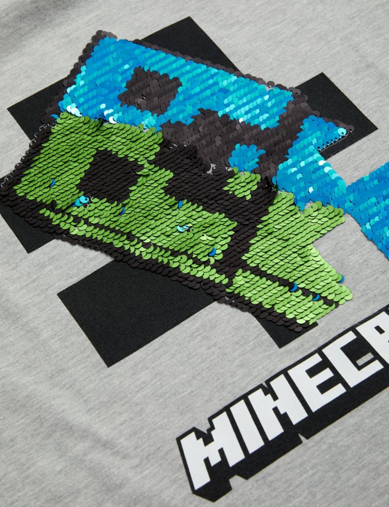 Cotton Rich Minecraft™ Sequin T-shirt (6-16 Yrs) 2 of 3