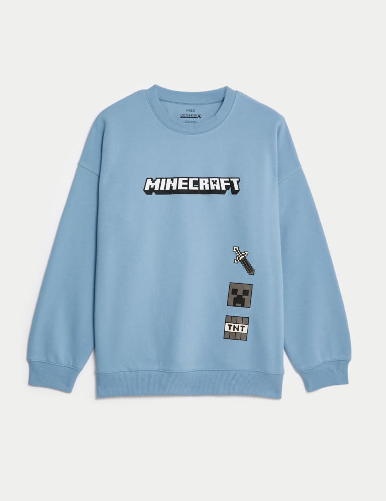 Cotton Rich Minecraft Sweatshirt 6 16 Yrs M S Collection M S