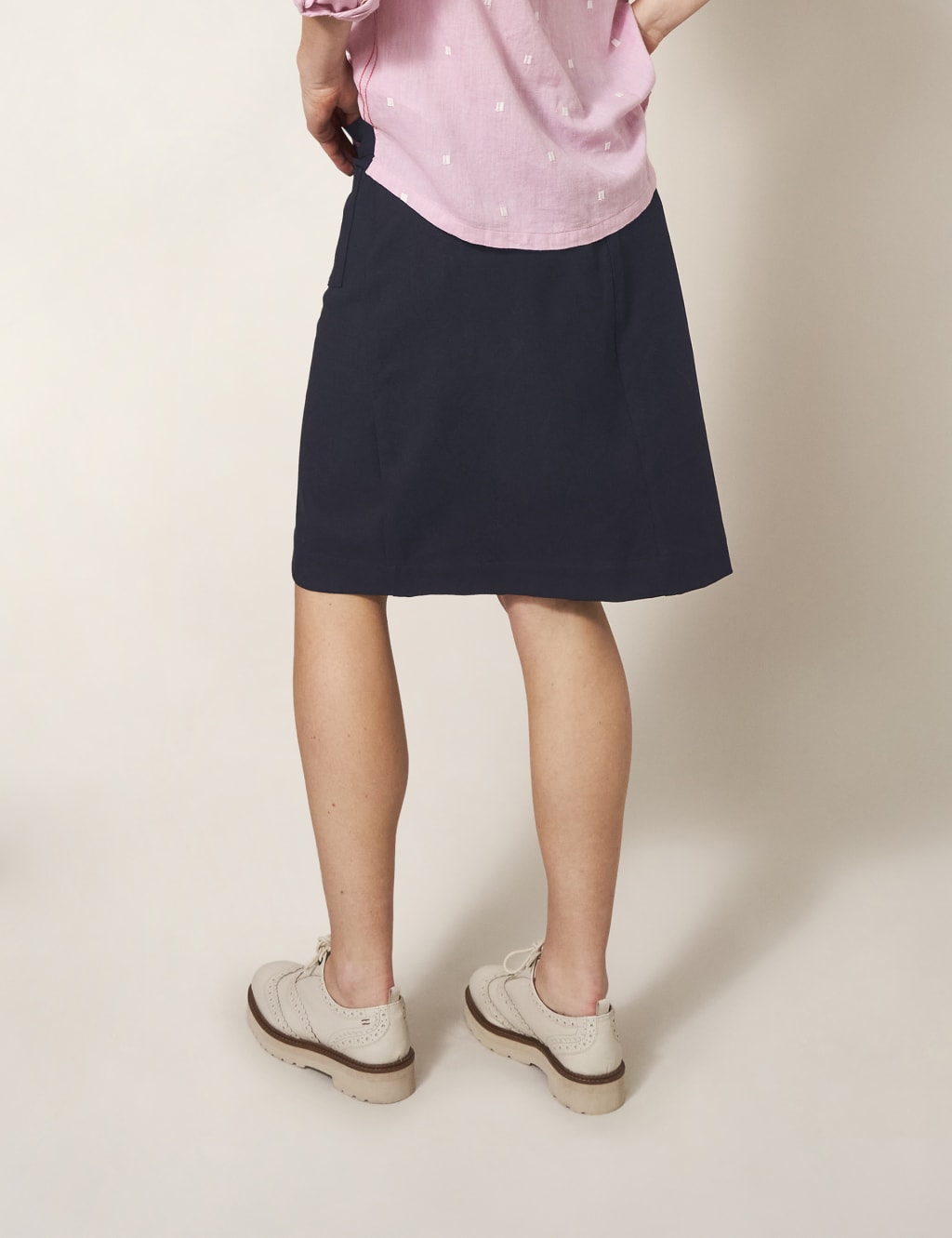 Side-button a-line mini skirt in feline floral clearance