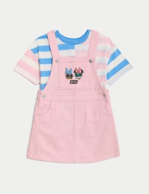 Cotton Rich Minnie Mouse™ Pinafore Outfit (2-8 Yrs) Image 2 of 5