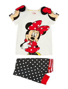 Cotton Rich Minnie Mouse Ears Stay Soft Pyjamas (1-10 Years) Image 2 of 4