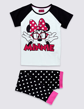 Cotton Rich Minnie Mouse Stay Soft Pyjamas (6-16 Years) Image 2 of 4
