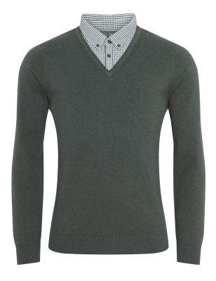 Marks and spencer 2024 mock shirt jumper men's