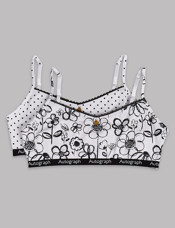 Cotton Rich Monochrome Crop Tops (9-16 Years) Image 1 of 2