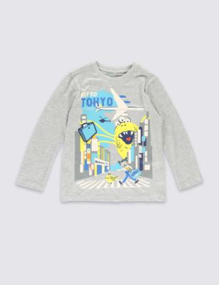 Cotton Rich Monster Print T-Shirt (1-7 Years) Image 2 of 4