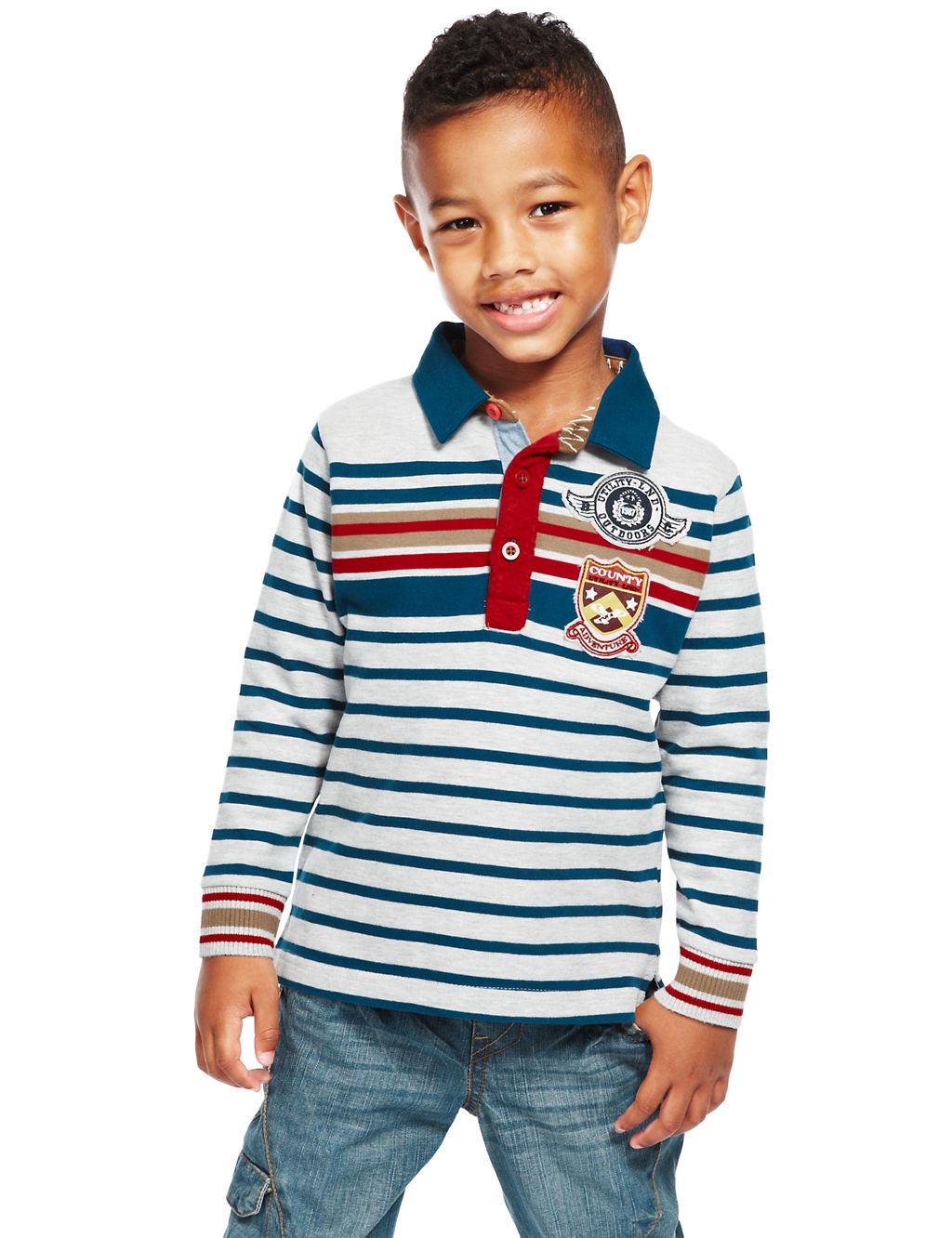 Cotton Rich Multi-Striped Rugby Top 3 of 5