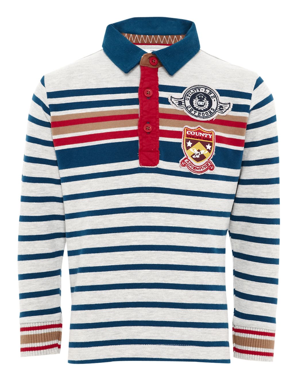 Cotton Rich Multi-Striped Rugby Top 1 of 5