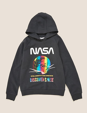 Cotton Rich NASA™ Graphic Hoodie (6-14 Yrs) Image 2 of 5