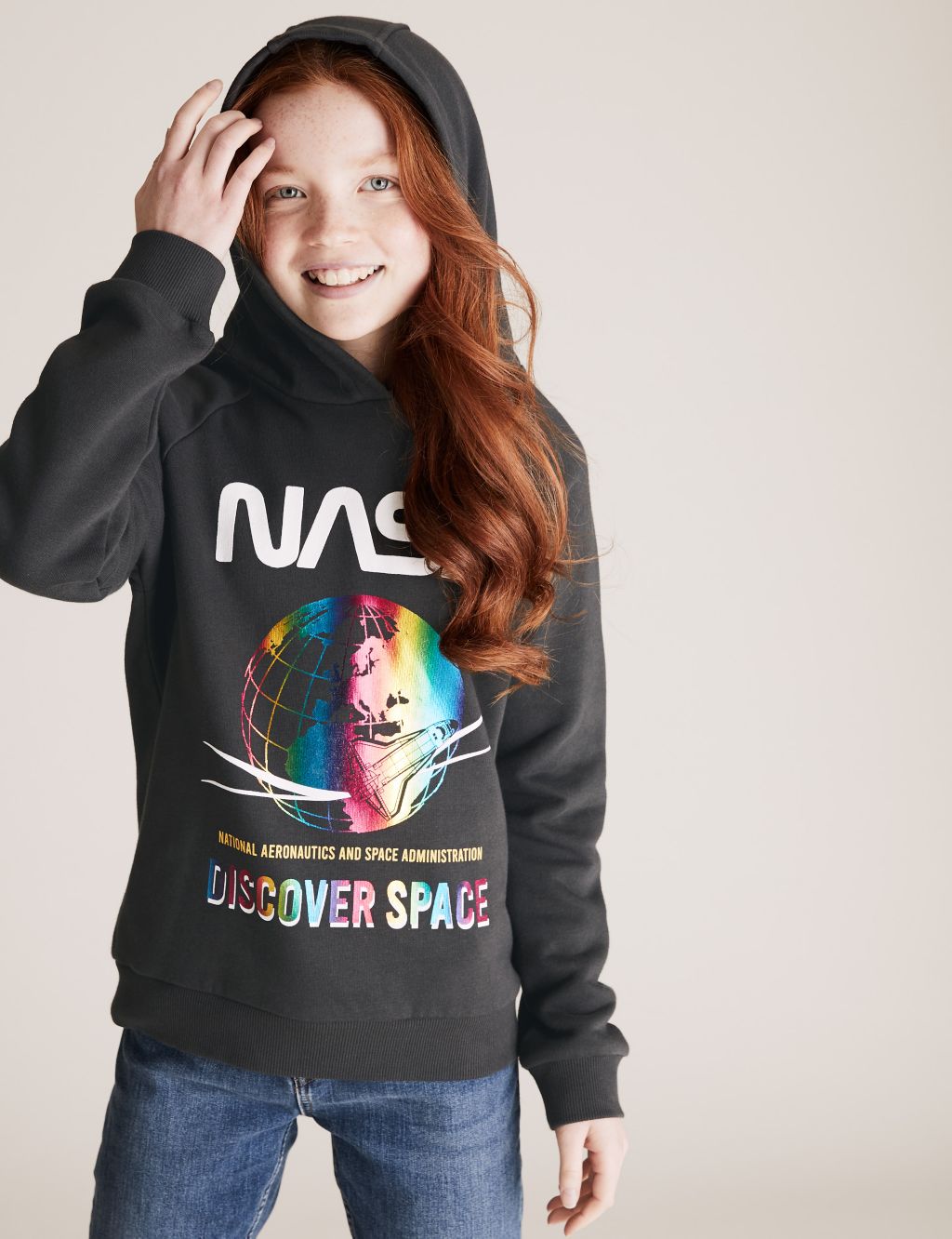 M&S Hoodie Rich NASA™ (6-14 Yrs) | Cotton Collection | M&S Graphic