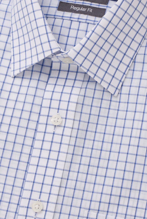 Cotton Rich Non-Iron Short Sleeve Checked Shirt Image 1 of 1