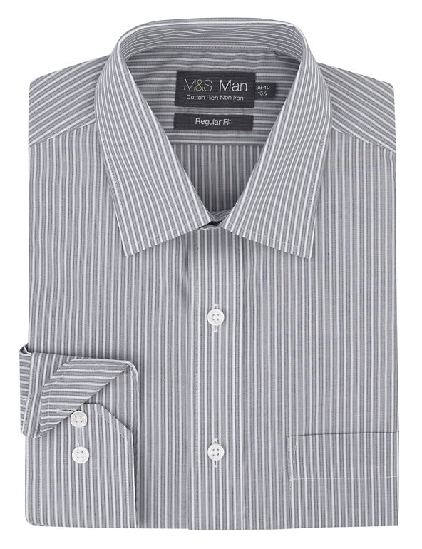 Cotton Rich Non-Iron Striped Shirt Image 1 of 1