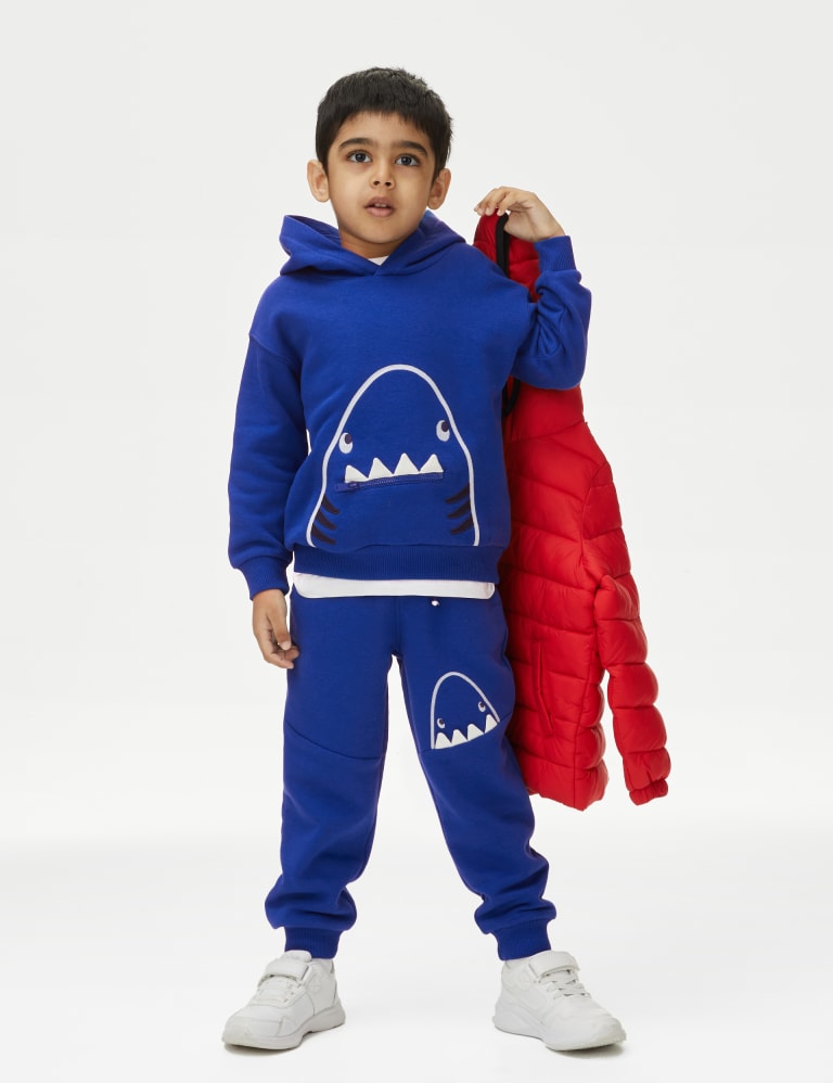 Cotton Rich Novelty Shark Joggers (2-8 Yrs) 1 of 5