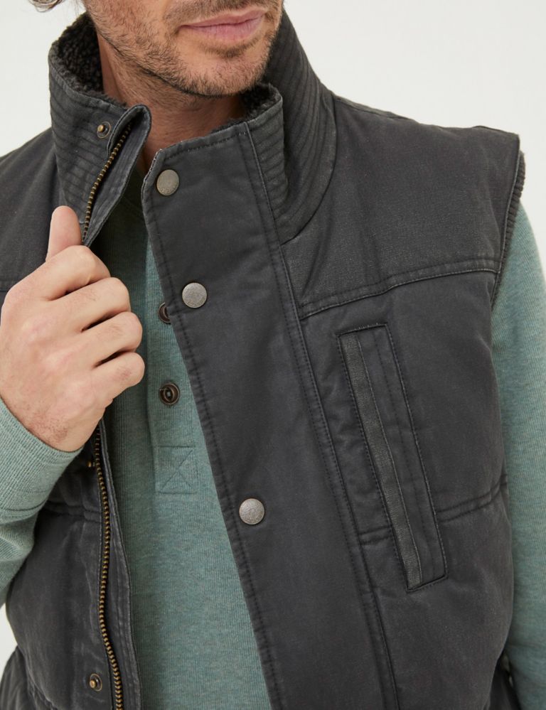 Cotton Rich Padded Funnel Neck Gilet 4 of 5