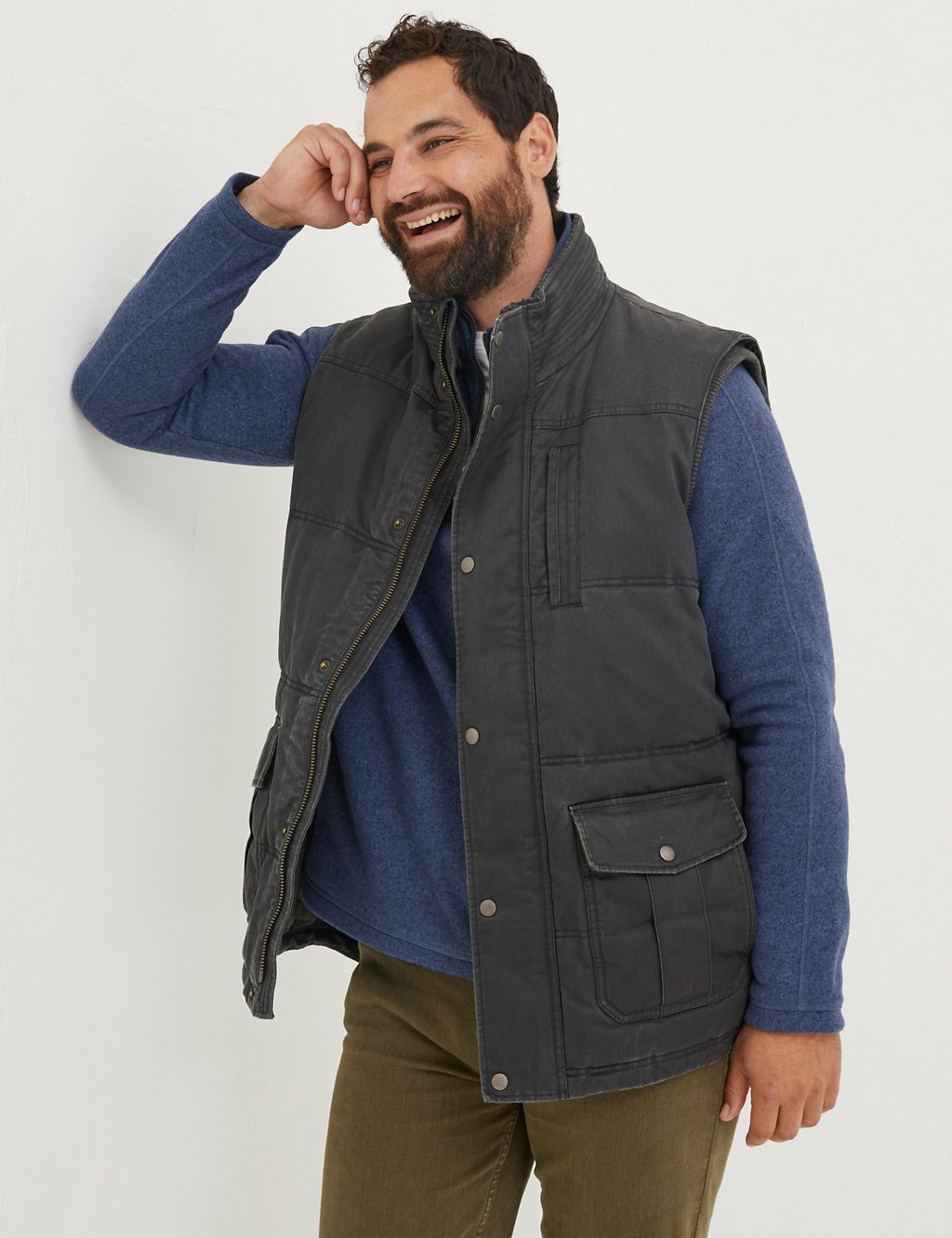 Cotton Rich Padded Funnel Neck Gilet 5 of 5