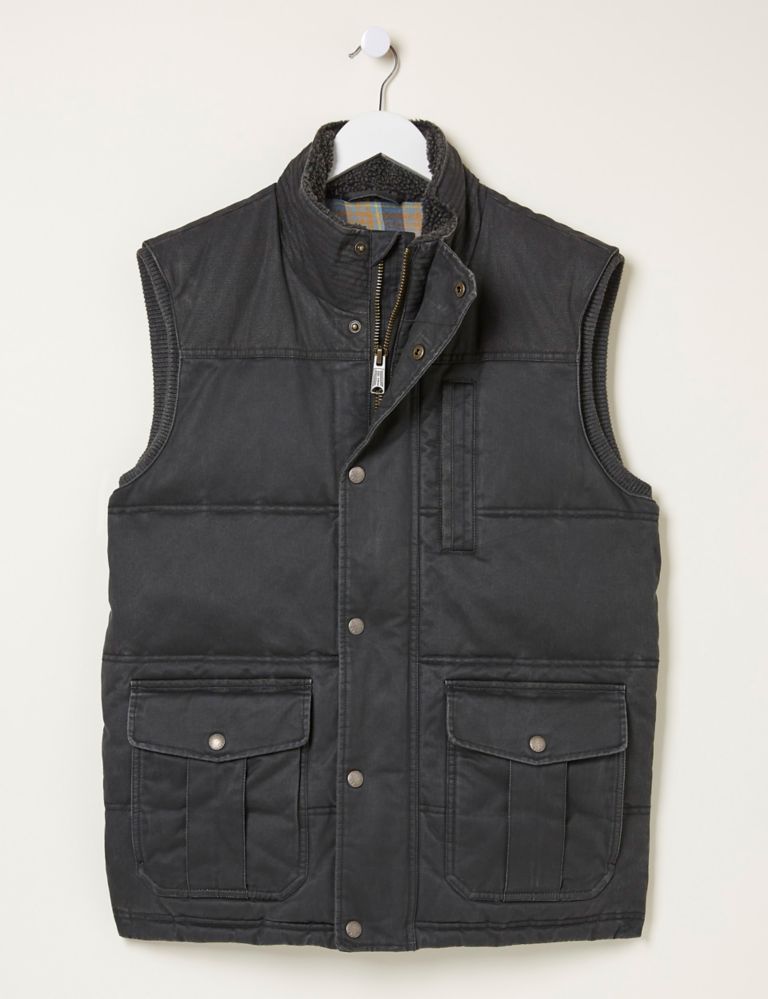 Cotton Rich Padded Funnel Neck Gilet 2 of 5