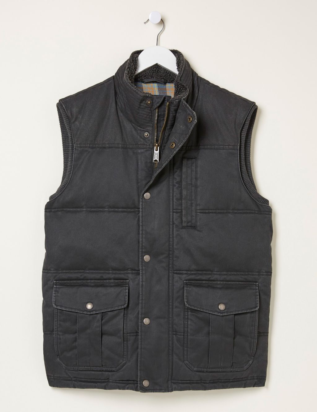 Cotton Rich Padded Funnel Neck Gilet 1 of 5