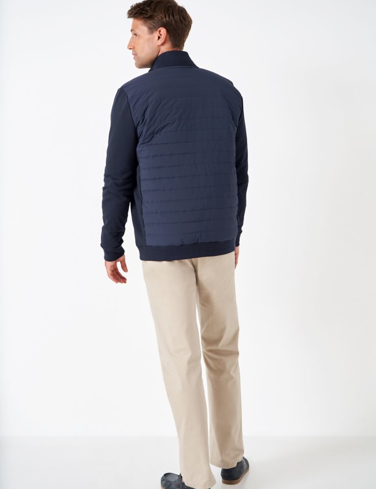 Cotton Rich Padded Hybrid Full Zip Jacket, Crew Clothing