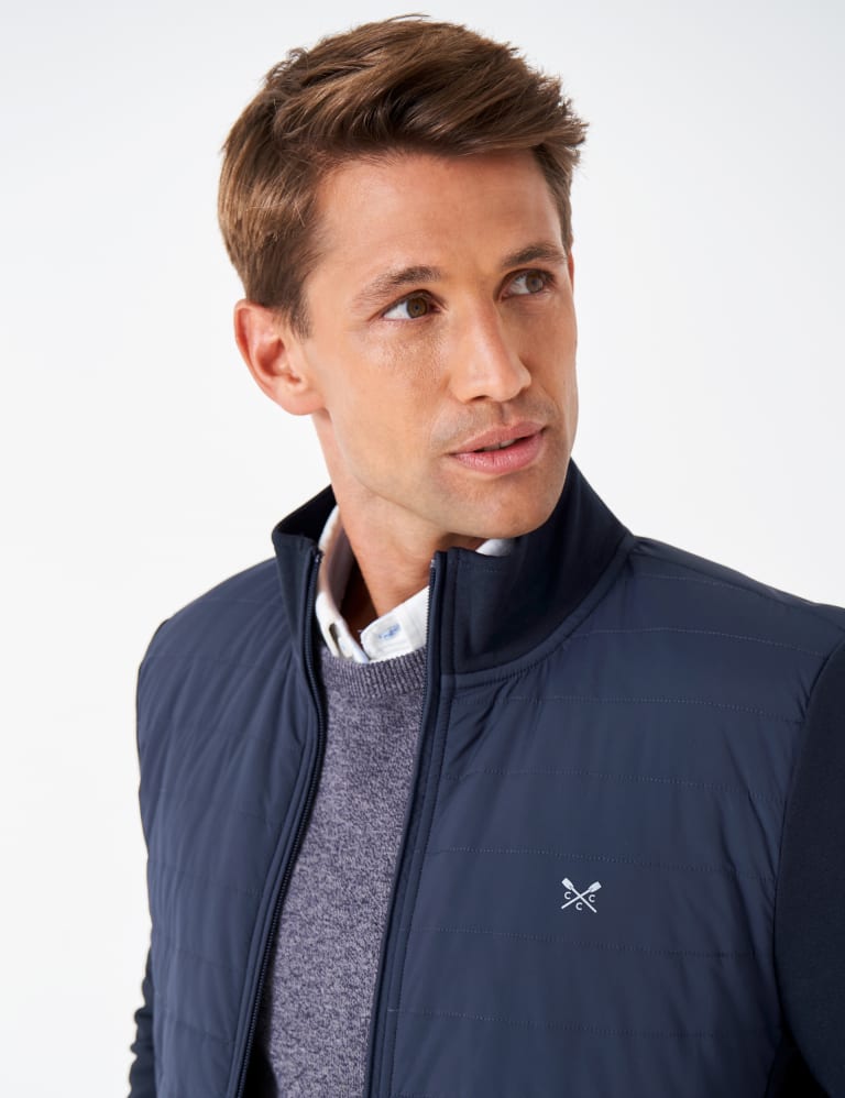 Cotton Rich Padded Hybrid Full Zip Jacket Crew Clothing M S