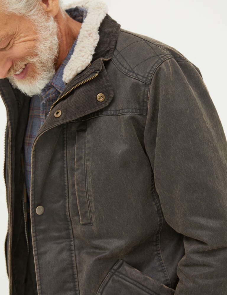 Mens sherpa lined military jacket discount
