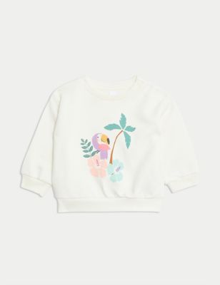 Cotton Rich Palm Tree Sweatshirt (0-3 Yrs) Image 2 of 5