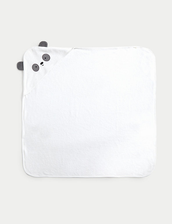 Cotton Rich Panda Hooded Towel Image 1 of 2