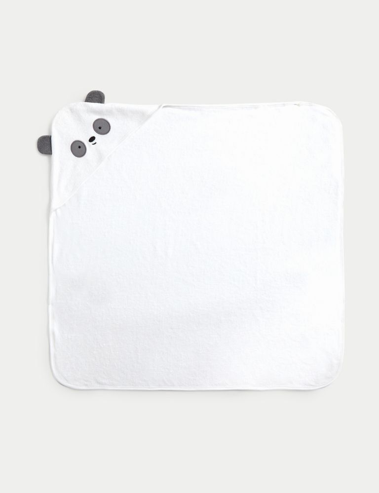 Cotton Rich Panda Hooded Towel 1 of 2