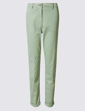 Cotton Rich Patchwork Tapered Leg Chinos Image 2 of 6
