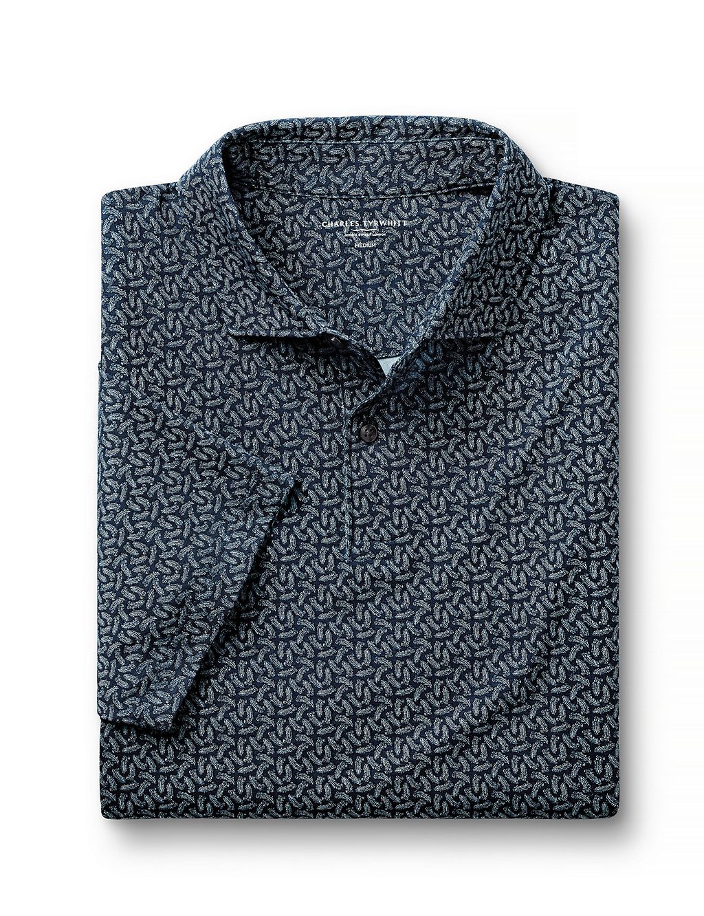 Cotton Rich Pattern Polo Shirt 1 of 5
