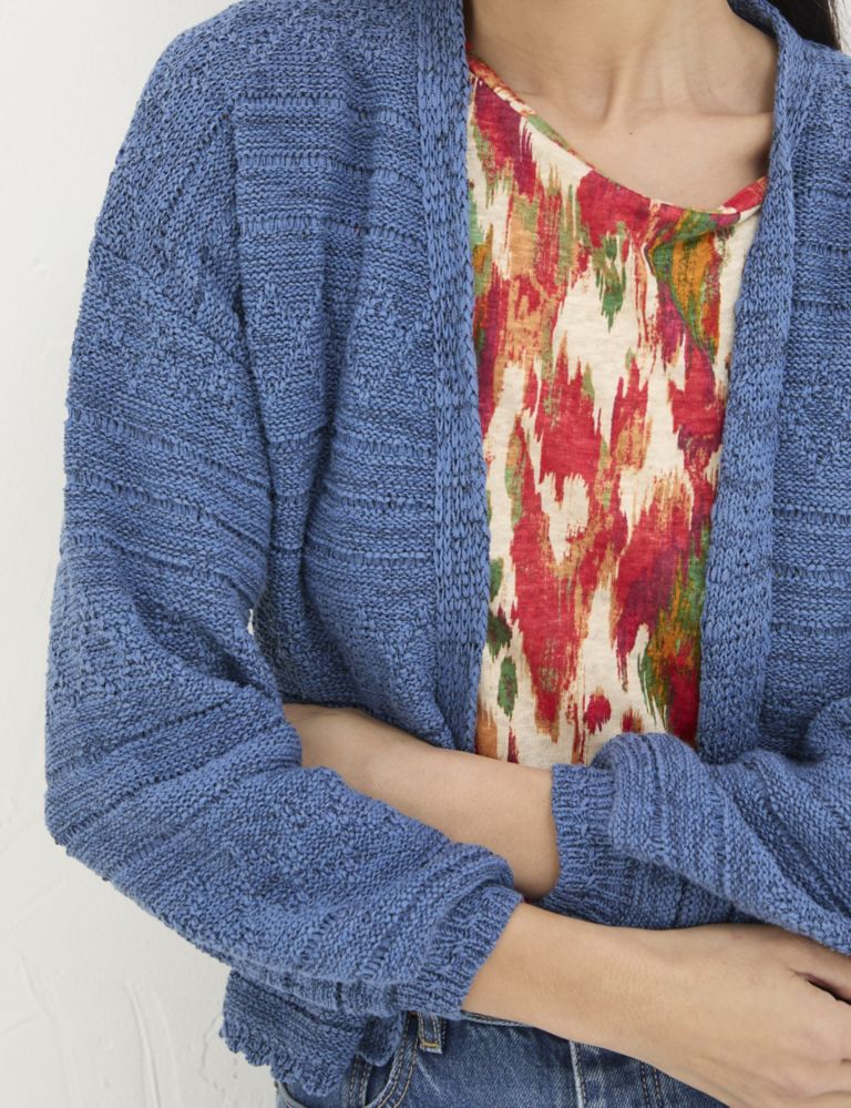 Cotton Rich Patterned Edge to Edge Cardigan 5 of 5
