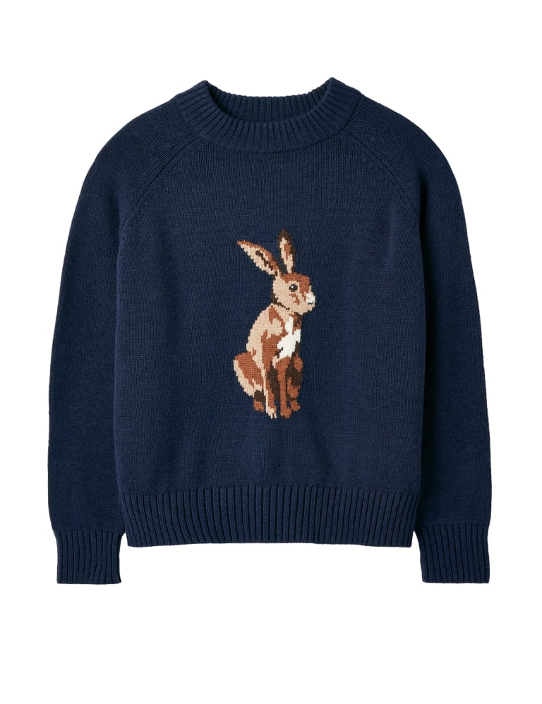 Cotton Rich Patterned Jumper with Wool Joules M S