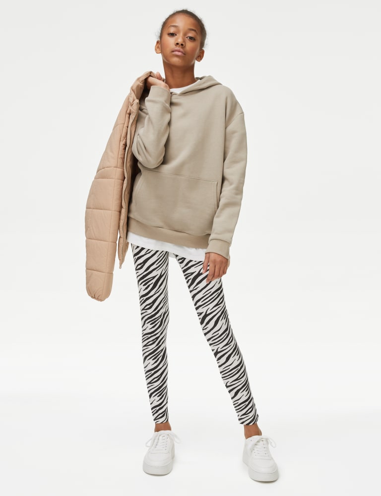 Patterned cotton leggings clearance