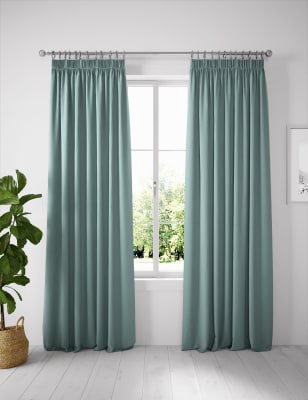 Cotton Rich Pencil Pleat Blackout Curtains M S Collection