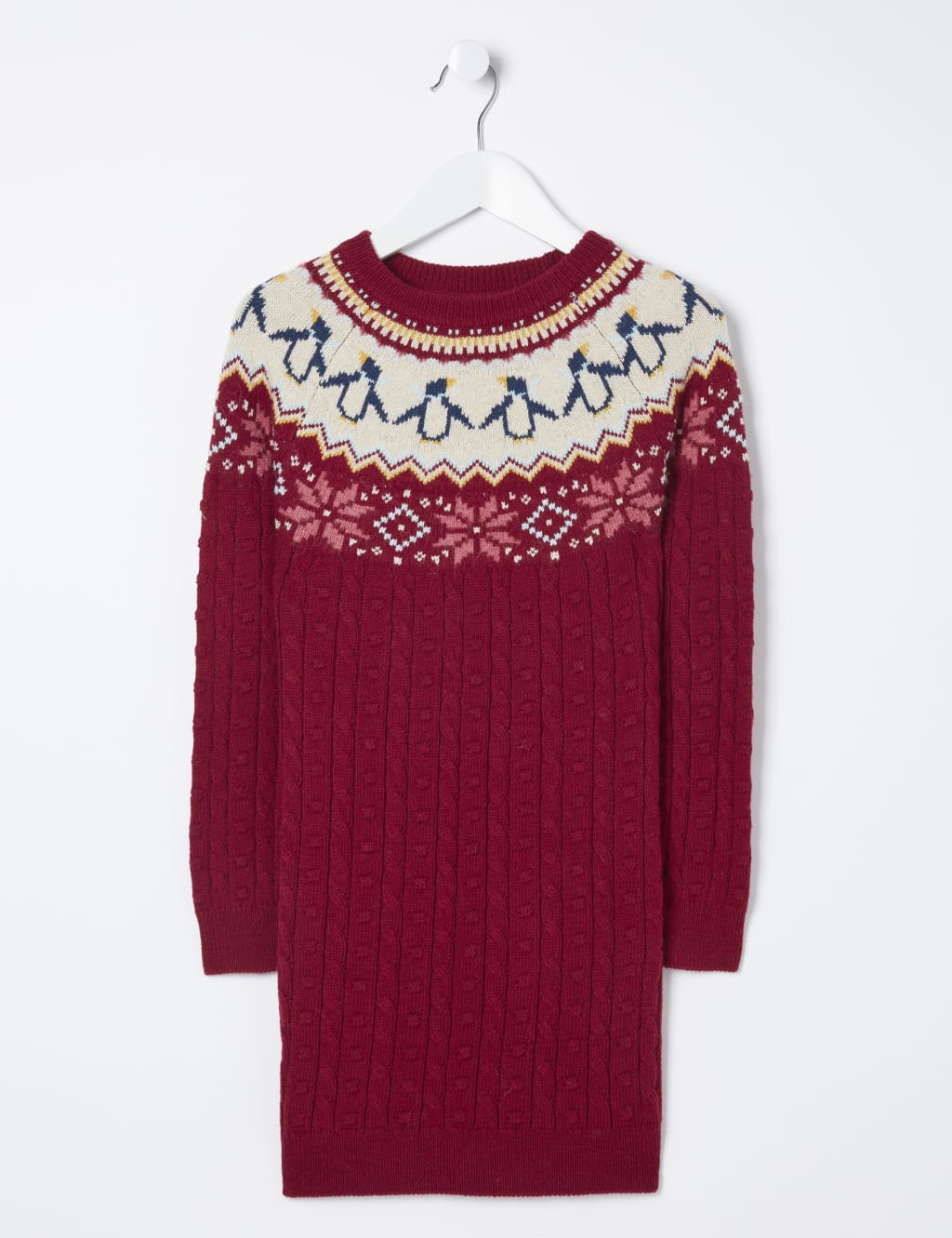 Cotton Rich Penguin Fair Isle Jumper Dress (313 Yrs) FatFace M&S