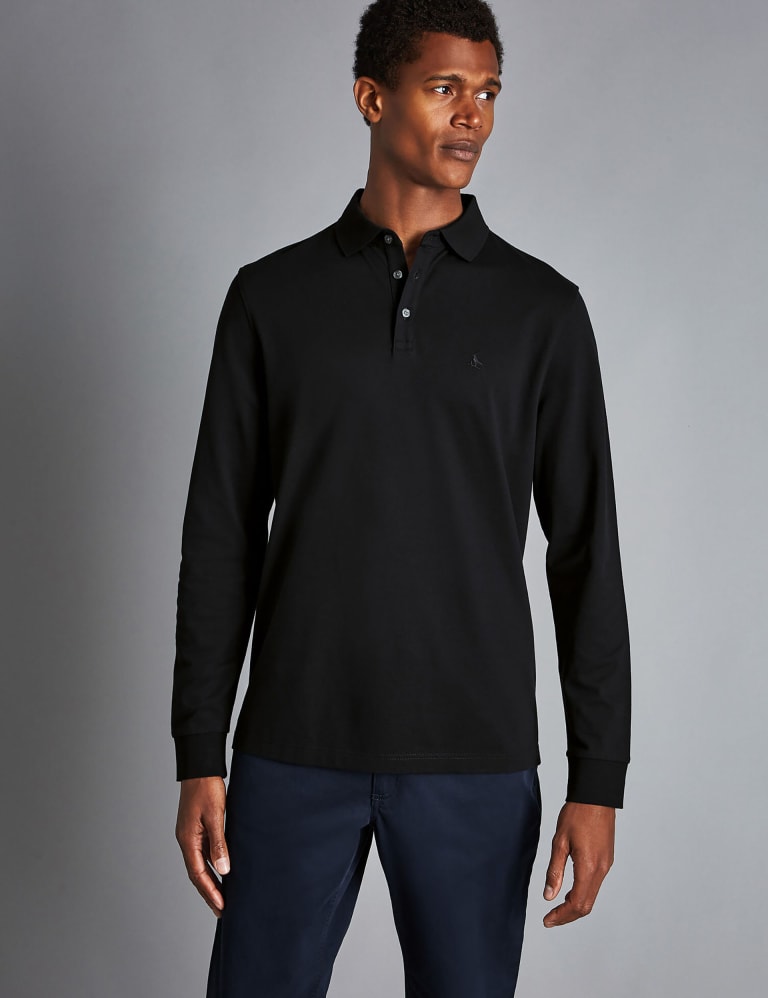 Pique long online sleeve shirt
