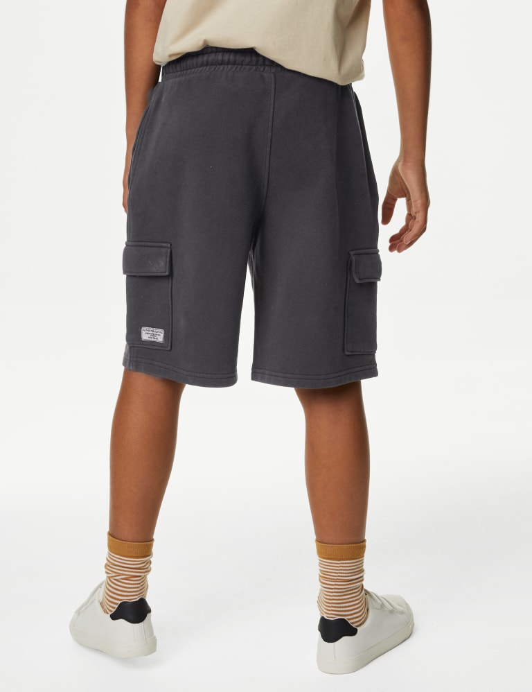 Cotton Rich Plain Cargo Shorts 6 16 Yrs M S Collection M S