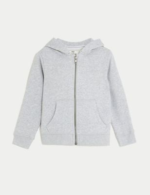 Cotton Rich Plain Hoodie (2-7 Yrs) Image 2 of 6