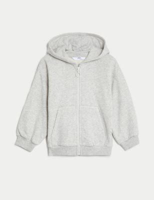 Cotton Rich Plain Hoodie (2-8 Yrs) Image 2 of 4