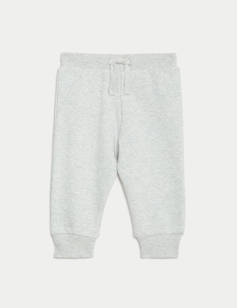 Cotton Rich Plain Joggers (0-3 Yrs) 1 of 4