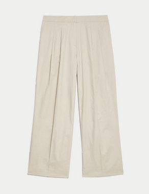 Cotton Rich Pleat Front Wide Leg Chinos Image 2 of 14
