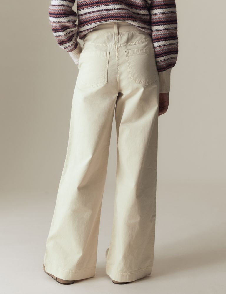 Cotton Rich Pleat Front Wide Leg Chinos 5 of 5